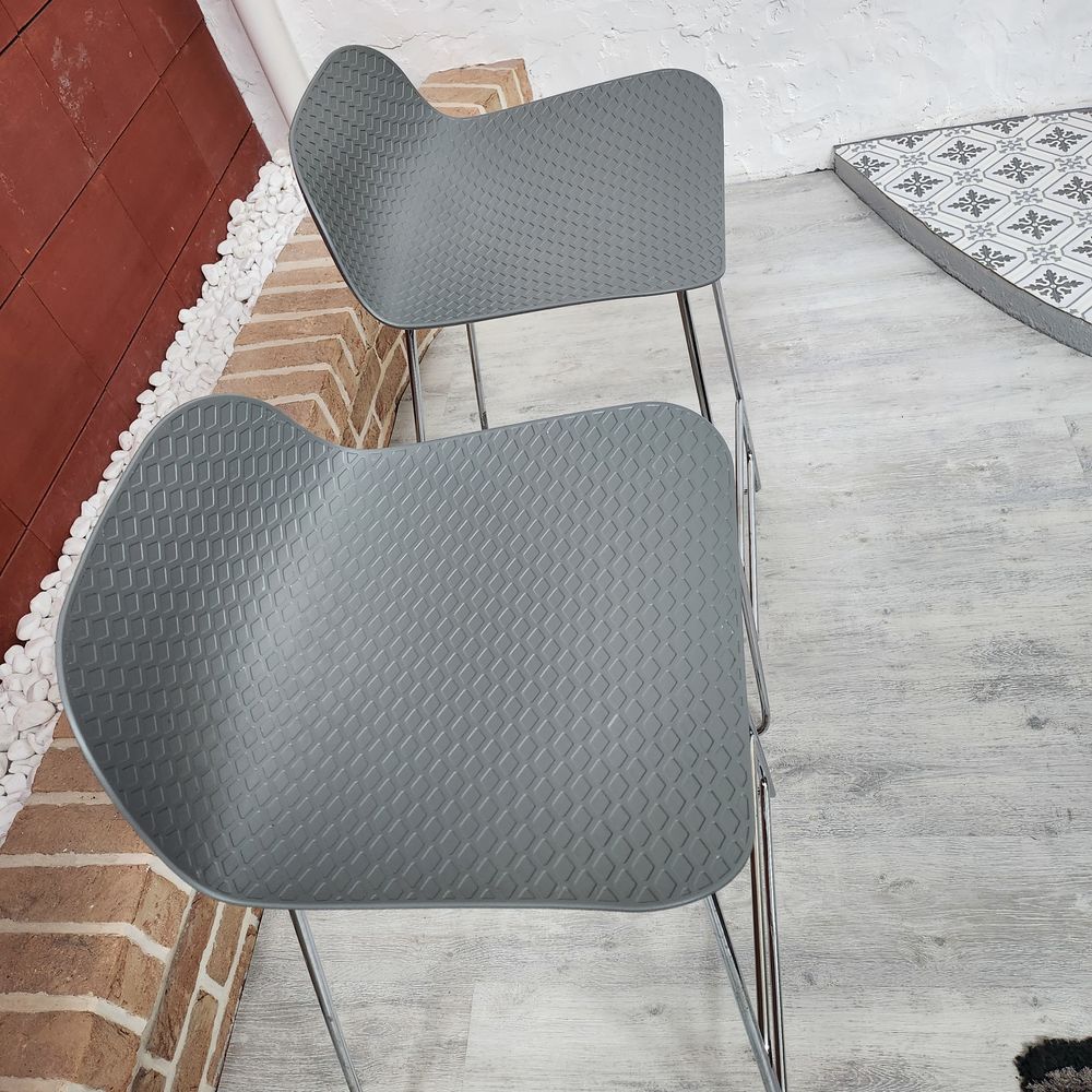 Lot de 4 Tabourets de bar gris Moderne Meubles