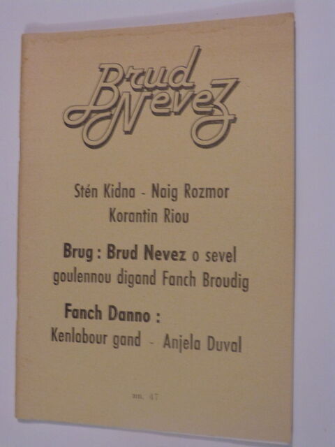 BRUD NEVEZ N° 47  livre écrit en  BRETON 3 Brest (29)