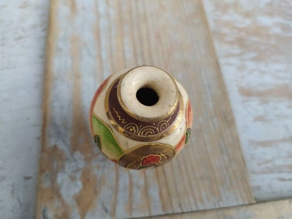 Ancien Vase Miniature Jouet Dinette Fa&iuml;ence de Satsuma Japon Décoration