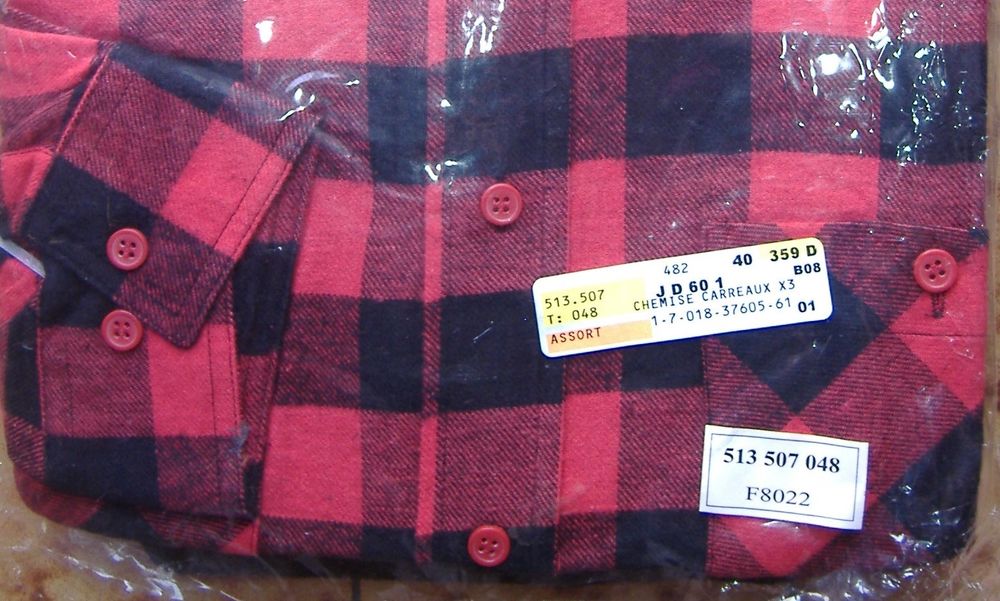 Chemise Neuve Flanelle- &Eacute;cossaise Noire et Rouge- Taille 6 V�tements