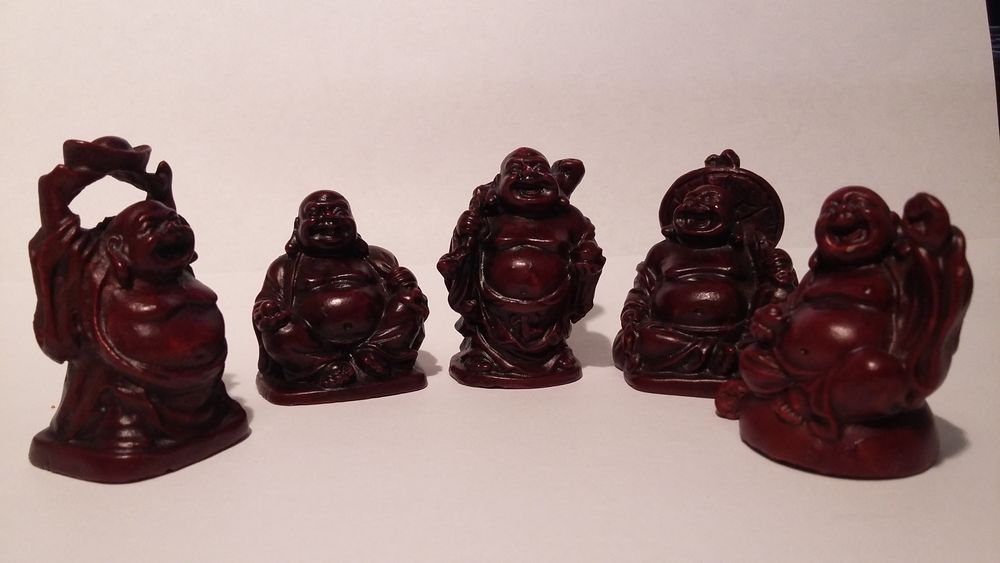 Lot de 5 bouddhas rieurs 