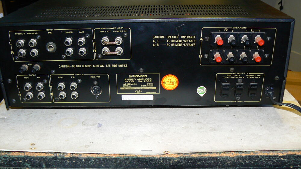 Ampli Hi-Fi Pioneer SA-7500 MK II Mod&egrave;le USA 110 V Audio et hifi