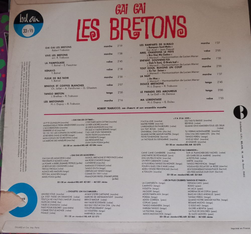 ROBERT TRABUCCO / DISQUE VYNIL 33 TOURS/ CD et vinyles