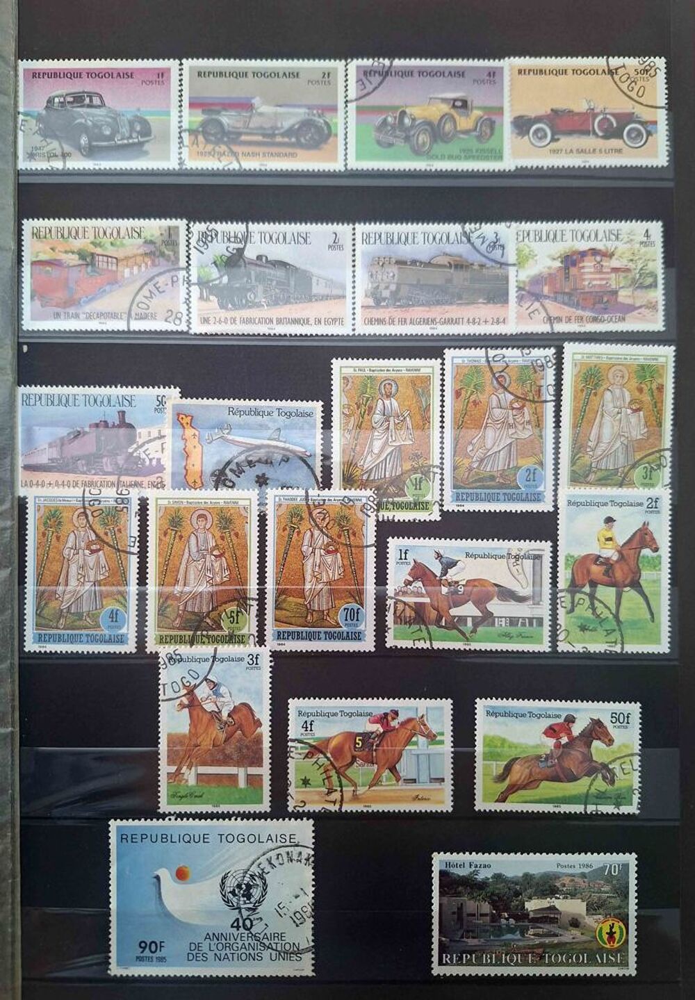S&eacute;rie de timbres de collection du Togo A 