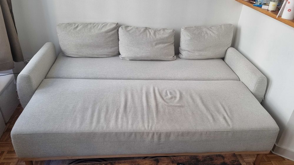 Canap&eacute; convertible IKEA GRUNNARP 3 places beige Meubles