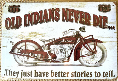 30 X 20 Plaque Acier vintage D�co Moto Indian old indian 6 Sain-Bel (69)