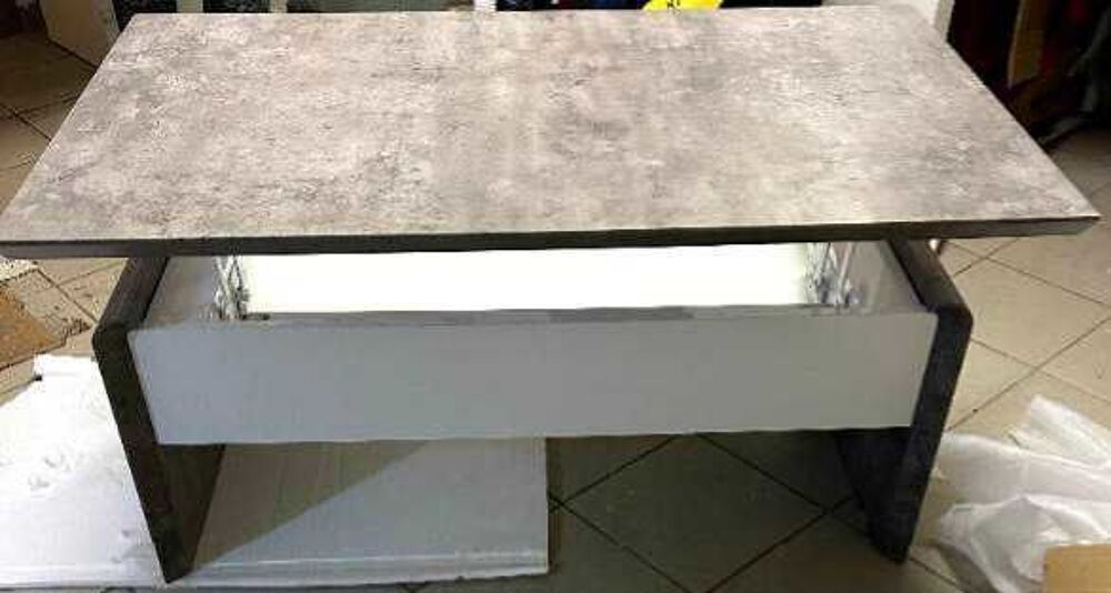 Table+basse+b&eacute;ton/blanc+Giulia+2 Meubles