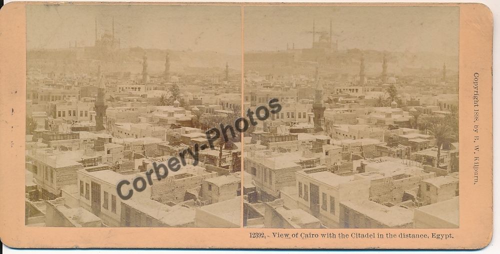 &Eacute;GYPTE LE CAIRE View of Cairo Photographie St&eacute;r&eacute;o ca1880 