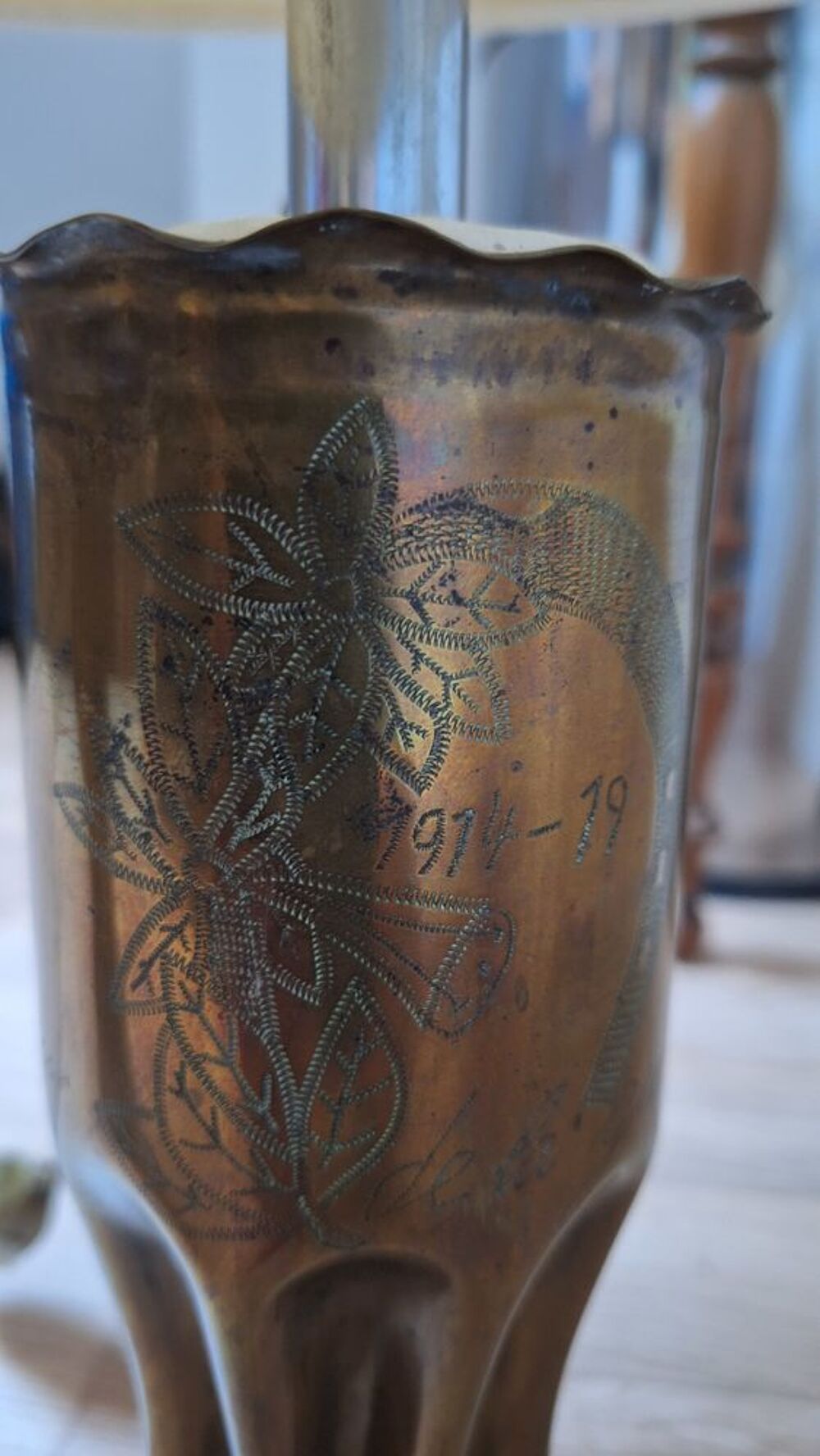 2 pieds de lampe obus d'&eacute;poque 14-18 Décoration
