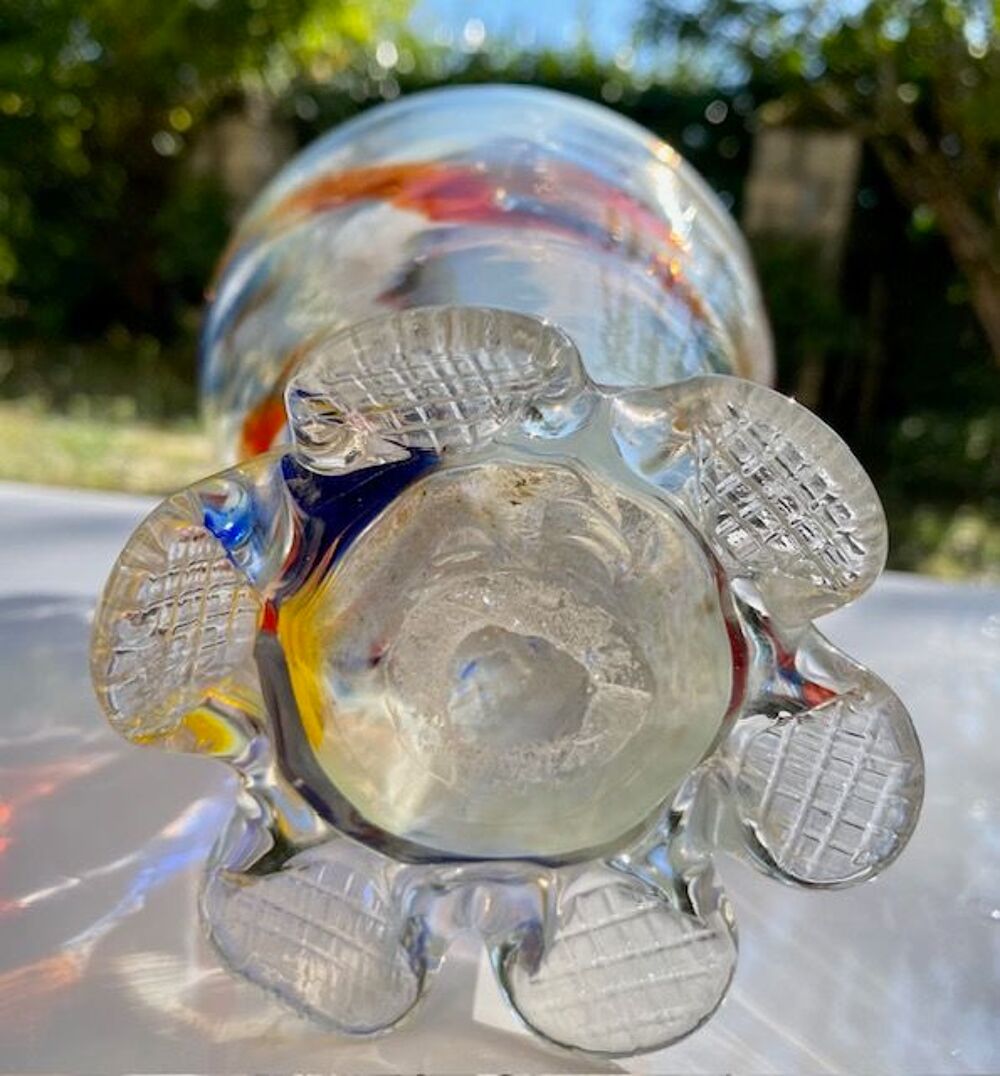 vase ann&eacute;es 60 souffl&eacute; &agrave; la bouche par un verrier comme neuf Décoration