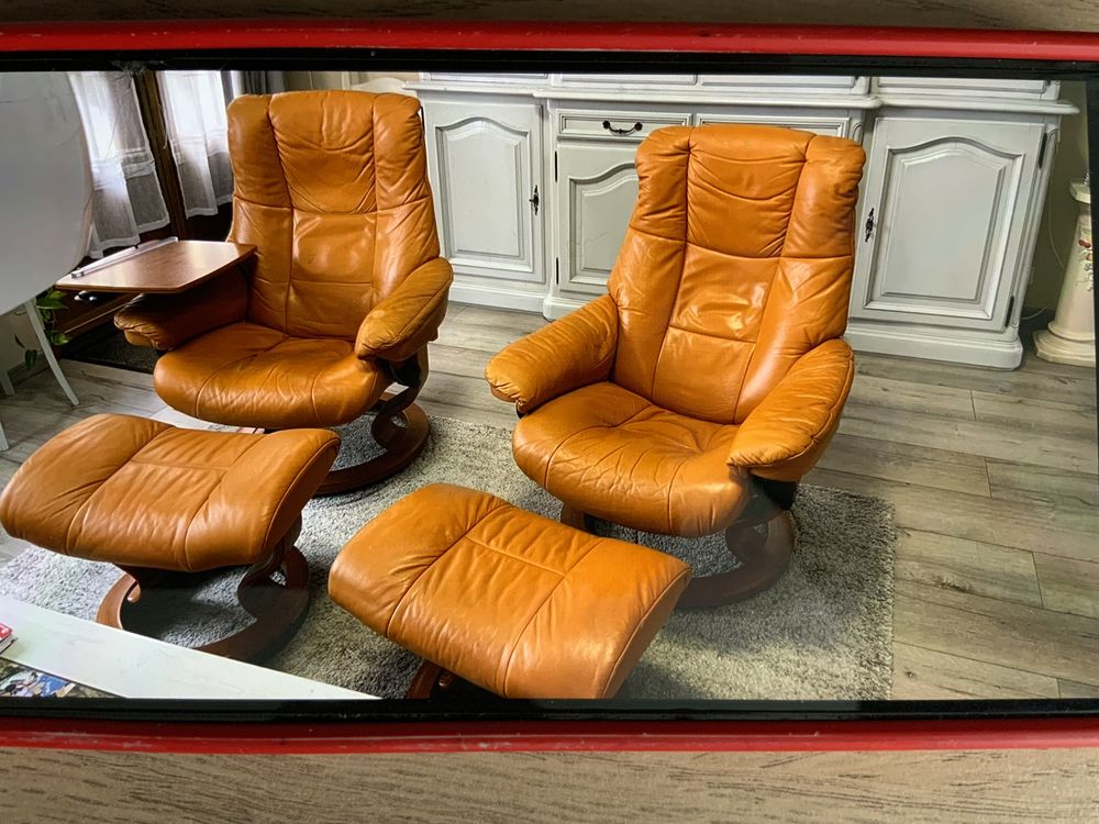 2 fauteuils en cuir Stresless Meubles