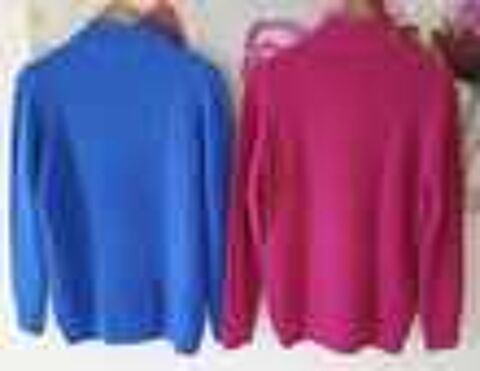 Pull femme bleu ou rose &agrave; col zipp&eacute; - T 38 - 40 ou 40 - neuf Vtements