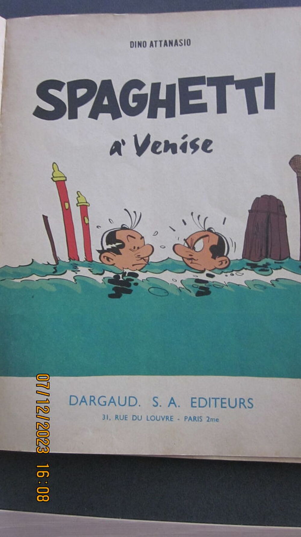 BD SPAGHETTI A VENISE DE DINO ATTANASIO DE 1965 TINTIN 
Livres et BD