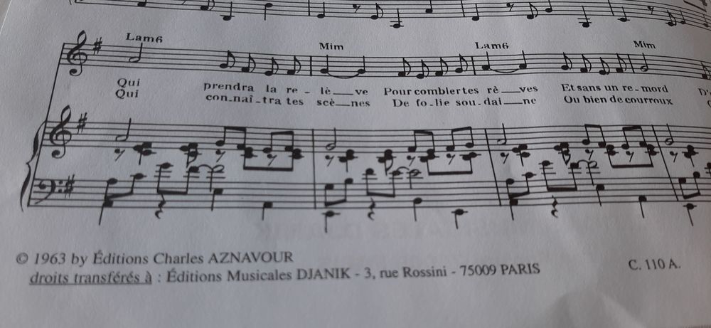 Partition Qui Charles Aznavour 