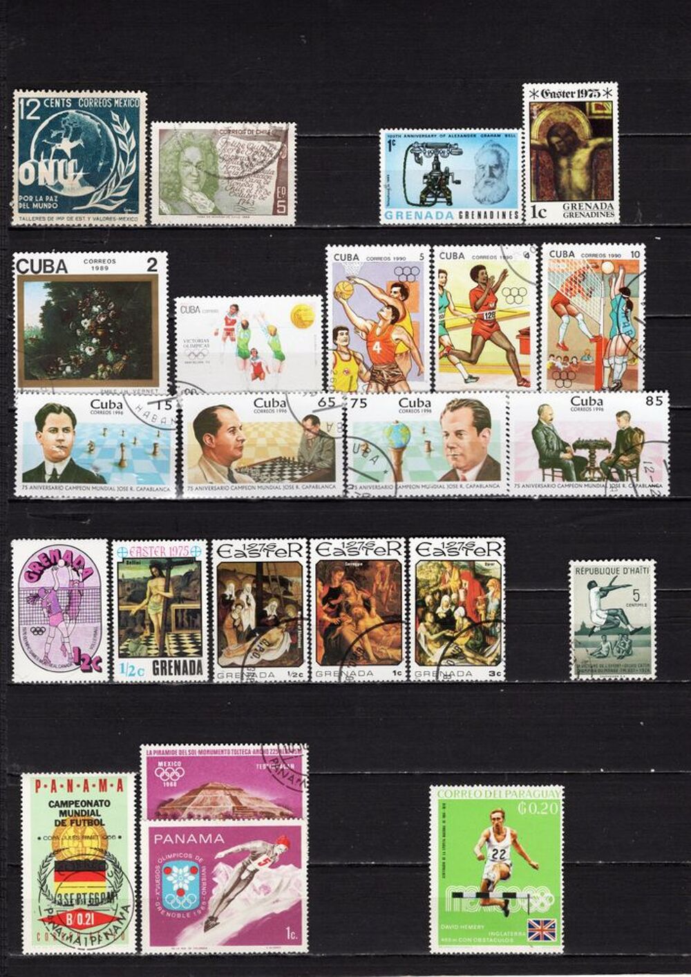 lot de 79 timbres d'AMERIQUE et d'OCEANIE 