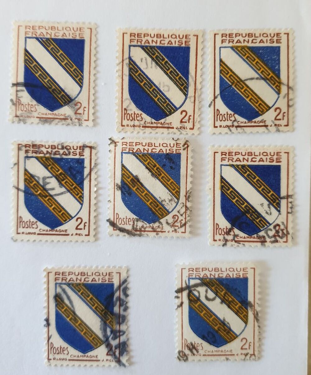 Timbre france blason Champagne 1953 - lot 0.72 euro 