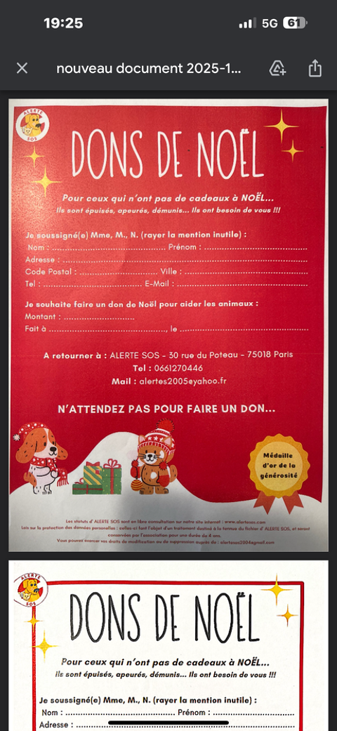 Don de Noël 0 75018 Paris