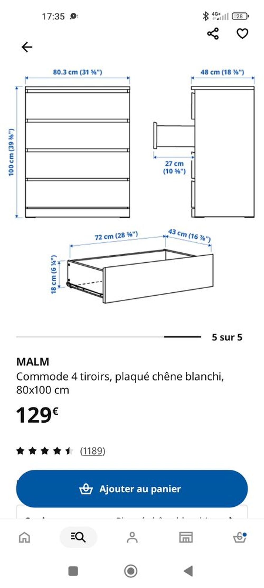 Commode Ikea bois Meubles