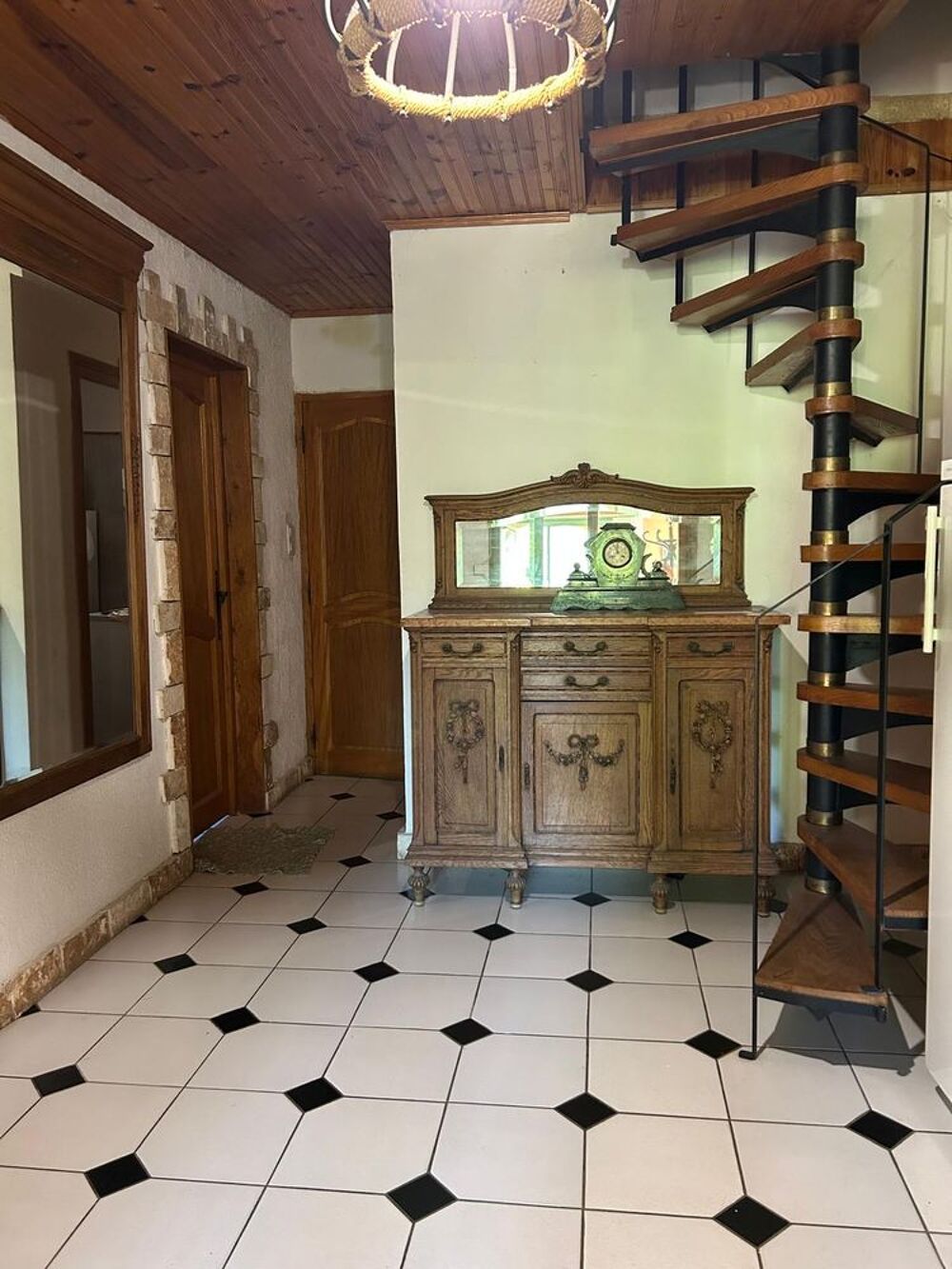 Commode en bois massif avec tablette en marbre rose Meubles
