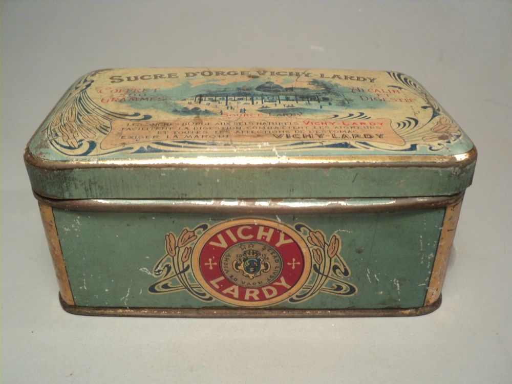 Ancienne Boite Publicitaire Sucre d'Orge Vichy-Lardy 1900 