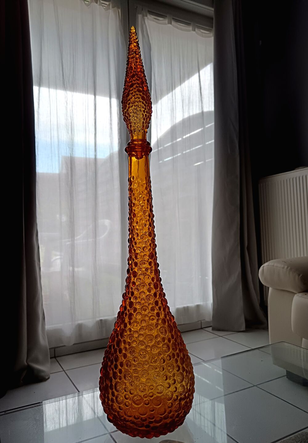 Carafe / G&eacute;nie d'empoli jaune - Vintage 