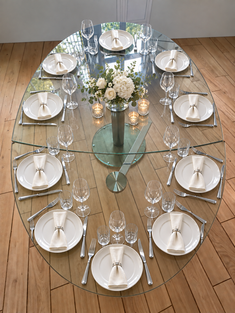 Table à manger design DIABOLO en verre trempé ? extensible 280 Bordeaux (33)