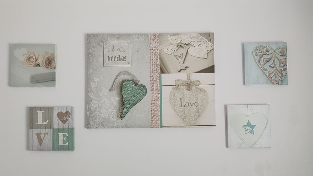 Tableaux (x5) sur Toile Tendue - Armature Bois Décoration