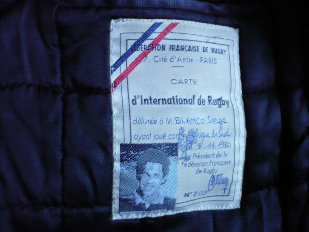 PARKA SERGE BLANCO(ORIGINAL)L,XL avec copie de licence rugby V�tements