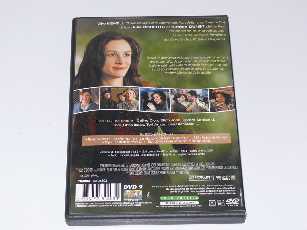 DVD : "Le sourire de Mona Lisa" DVD et blu-ray