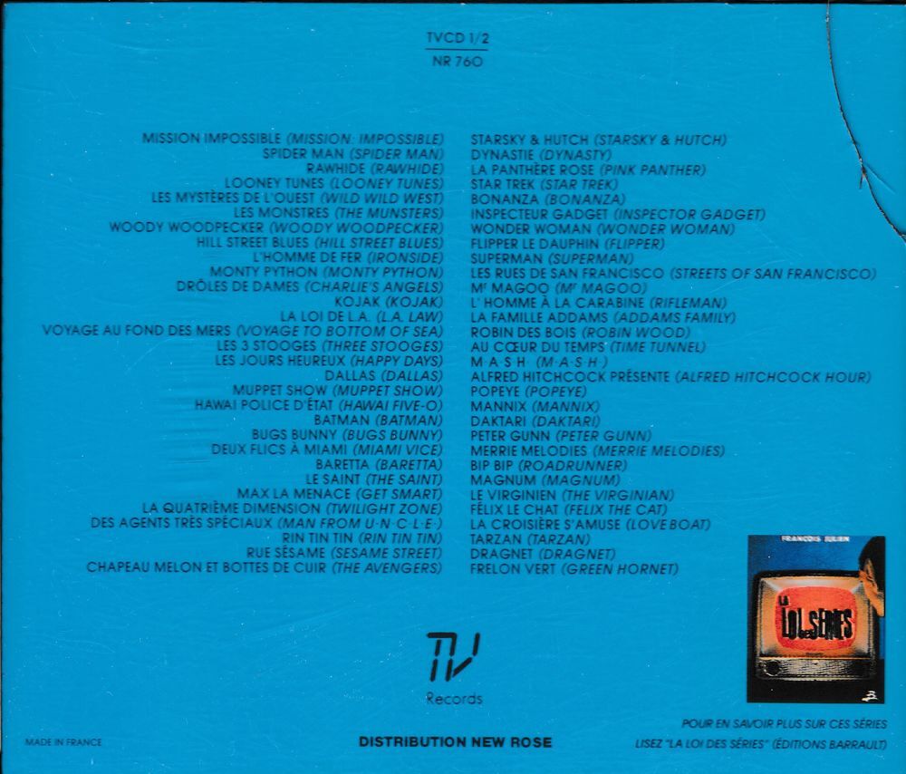 CD Le Disque Des S&eacute;ries Am&eacute;ricaines Volume 1 &amp; 2 CD et vinyles