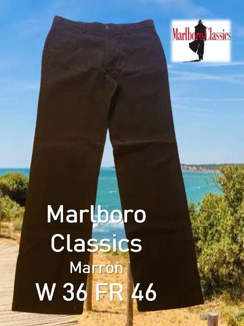 Pantalon Homme Marlboro Classics marron poches plaquées Bondoufle (91)