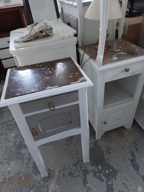 TABLES DE CHEVET BLANCHE ET BEIGE 45 Verrières (10)
