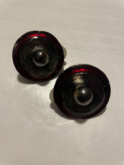 BO Clip ronde Noir Email rouge translucide ANTIGONA 40 Vigneux-sur-Seine (91)