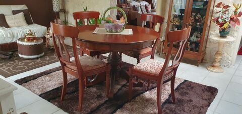 Table merisier avec rallonges + 4 chaises 95 Port-des-Barques (17)