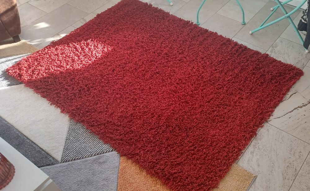 Tapis rouge Shaggy 120&times;170 Dcoration