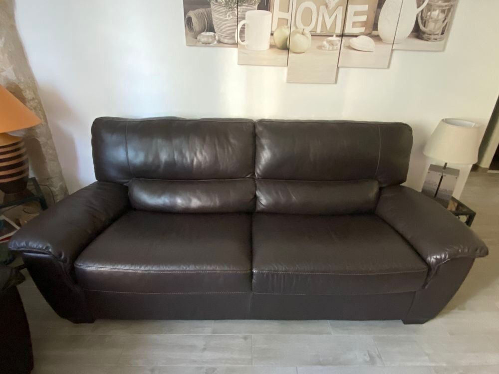 Canap&eacute; cuir 3 places + 1 fauteuil Meubles