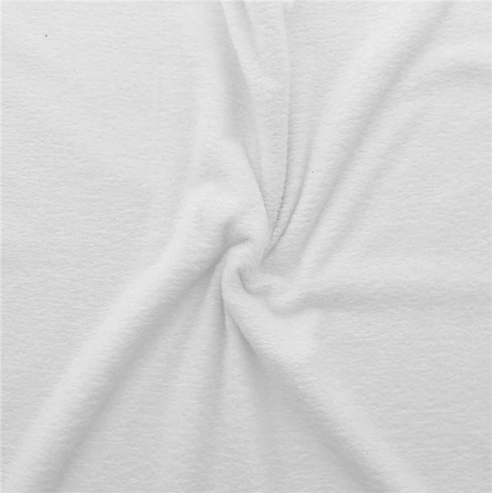 Tissu doudou tr&egrave;s blanc au m&egrave;tre, plusieurs coupons Décoration