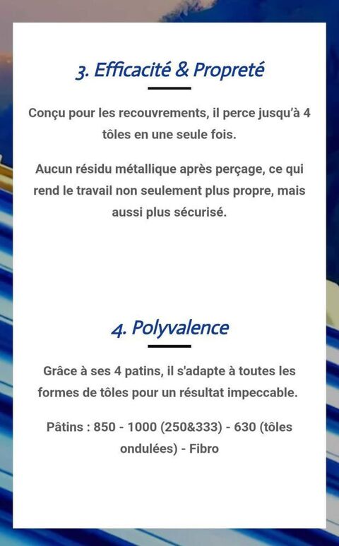 PMAC OUTIL DE PER&agrave;�AGE DE TOLE DE COUVERTURE BAC ACIER 890 74190 Passy
