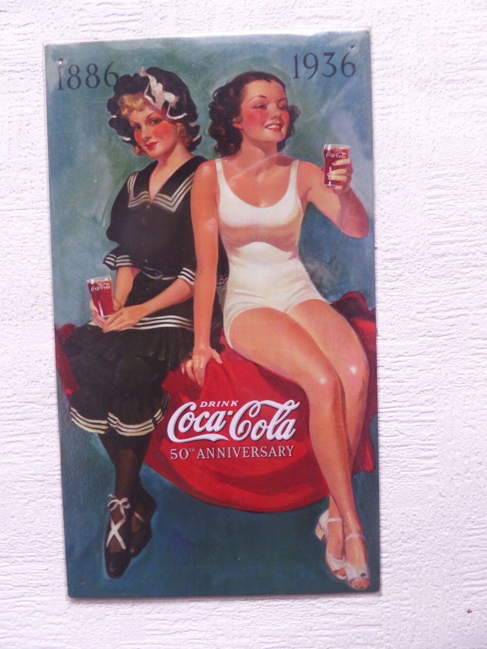 6 plaques publicitaires de COCA COLA 