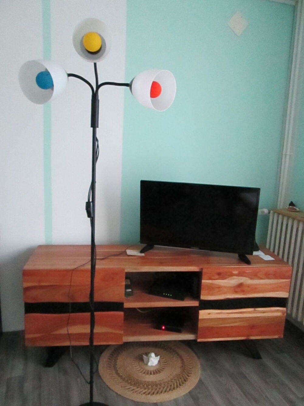 LAMPADAIRE SUR PIEDS 3 LUMIERES LED EN COULEUR Décoration