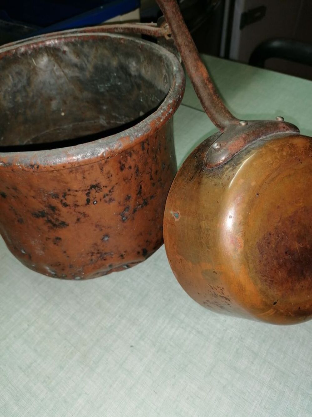 Chaudron et casserole cuivre ancien Décoration