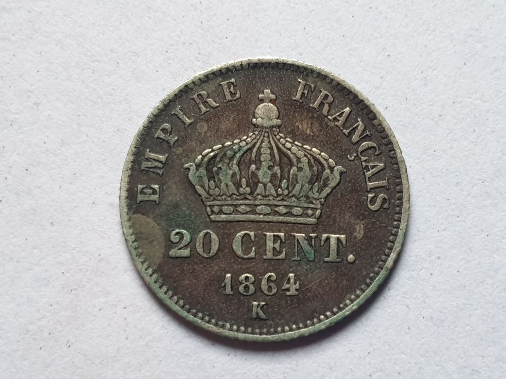 Pi&egrave;ce 20 centimes Napol&eacute;on III Argent 