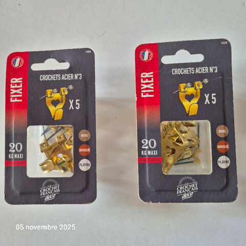 10 crochets acier pour fixer un objet au mur ou cadre, jusqu 7 Saumur (49)