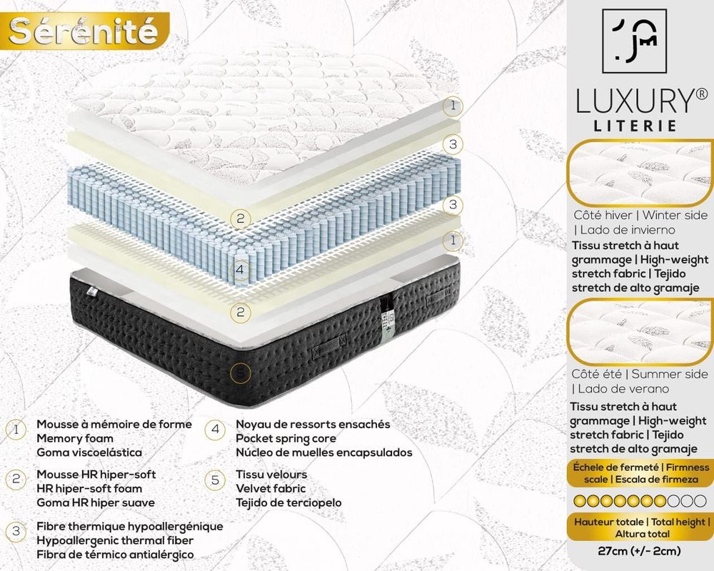 LIT double 140x190 Matelas ressorts+Mousse+Sommier &eacute;tat neuf Meubles