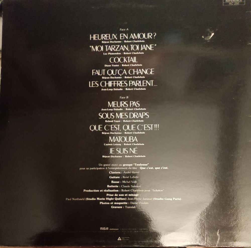 ROBERT CHARLEBOIS / DISQUE VYNIL 33 TOURS CD et vinyles