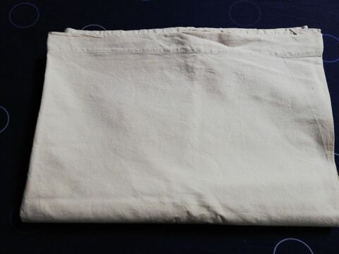 GRAND drap ancien du dessus/toile m�tis �cru/285 x 202cm 18 �cuisses (71)