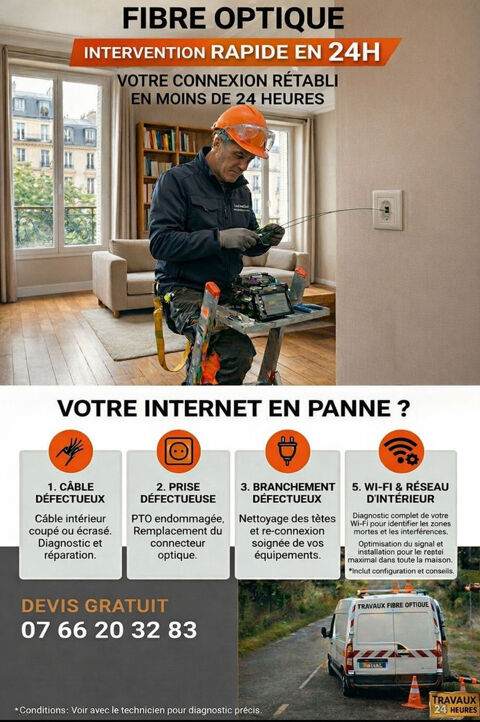 Depannage internet fibre optique 0 75001 Paris