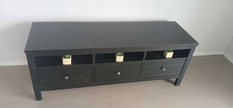 Meuble TV bas bois foncé 3 tiroirs Lanester (56)