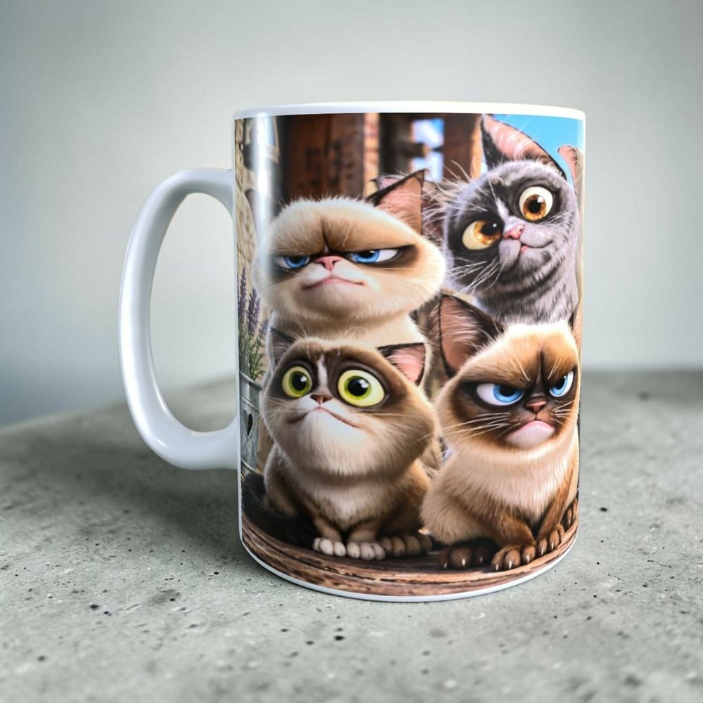 Mug humour chats, Faut pas nous chercher! Décoration