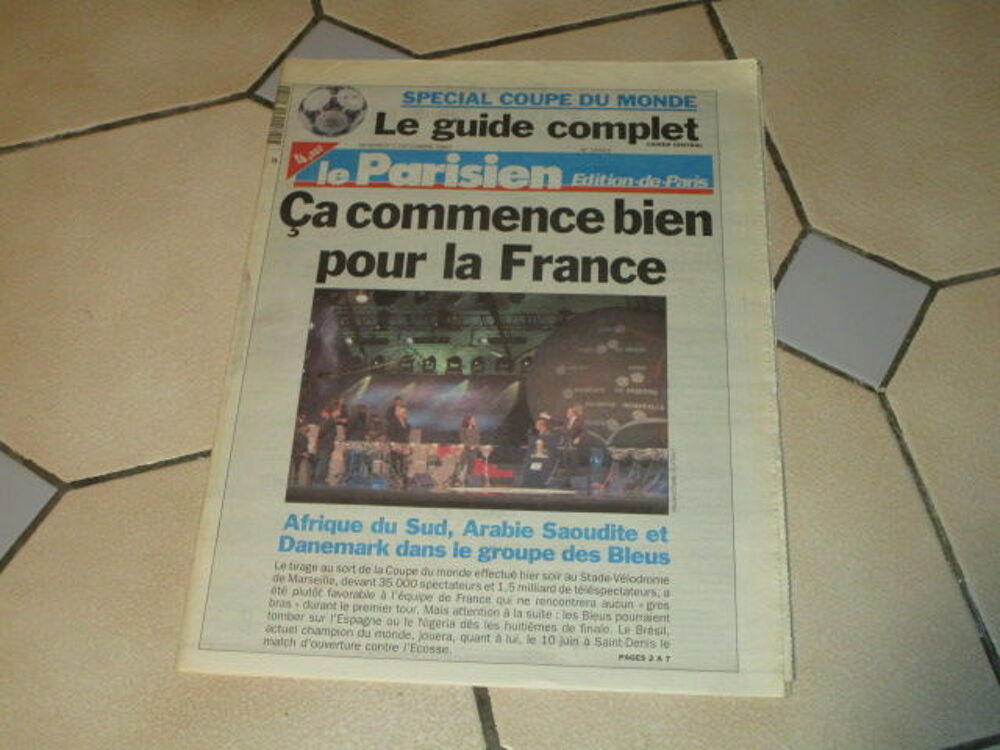 VIEUX JOURNAL PARISIEN COUPE DU MONDE 1998 TIRAGE GROUPE 